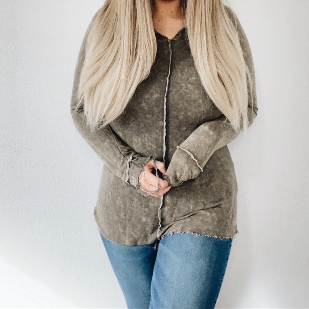 Distressed Bleach Wash Hoodie Small